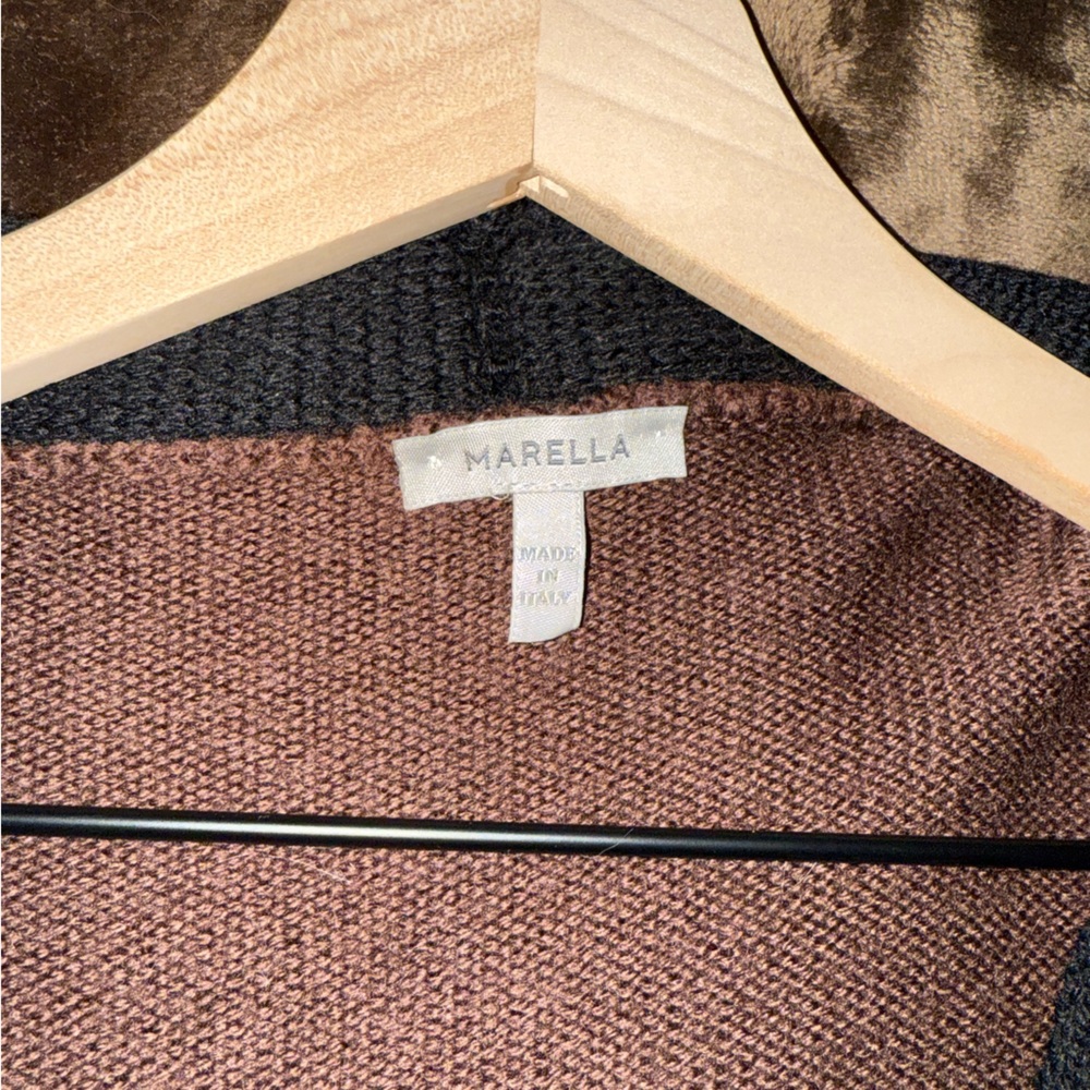 MARELLA Brown and Cream Wool Cardigan - Picture 8 of 8